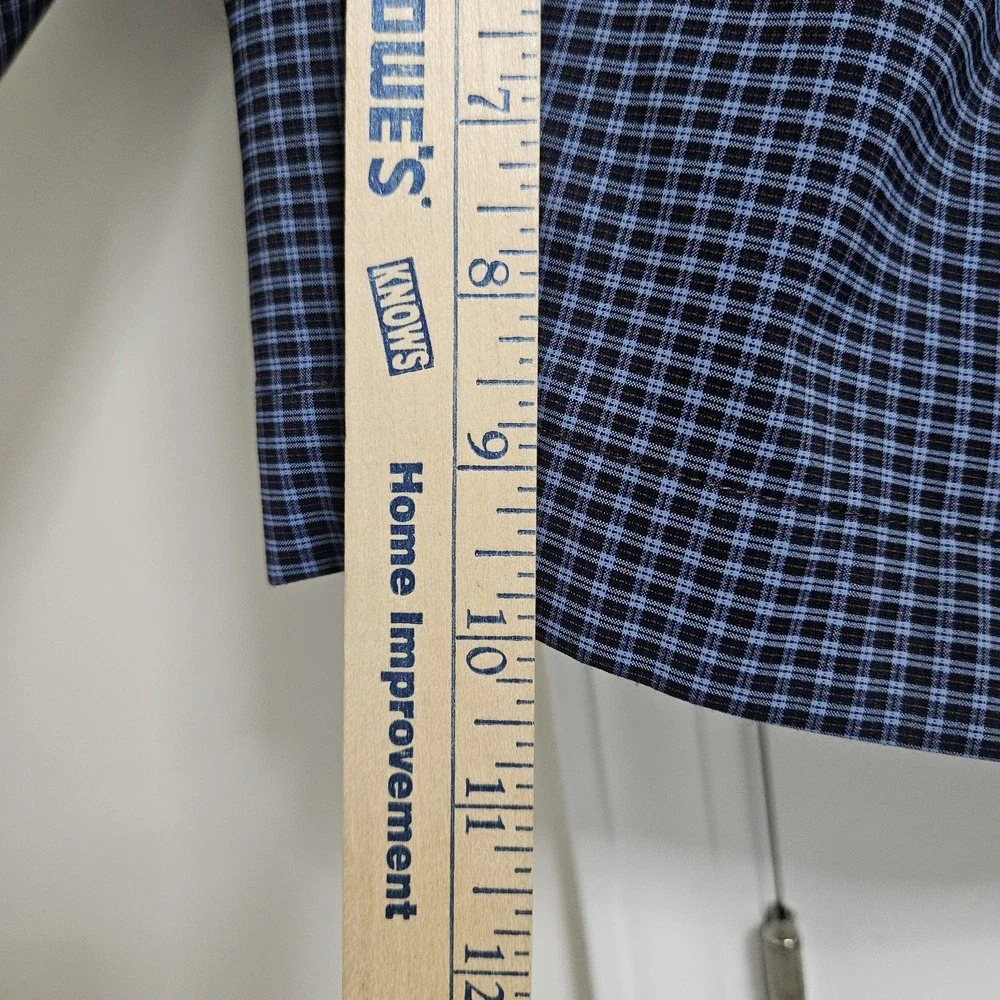 Cutter & Buck Shorts Mens 42 Blue CB DryTec Micro Check Plaid Golf Flat Front